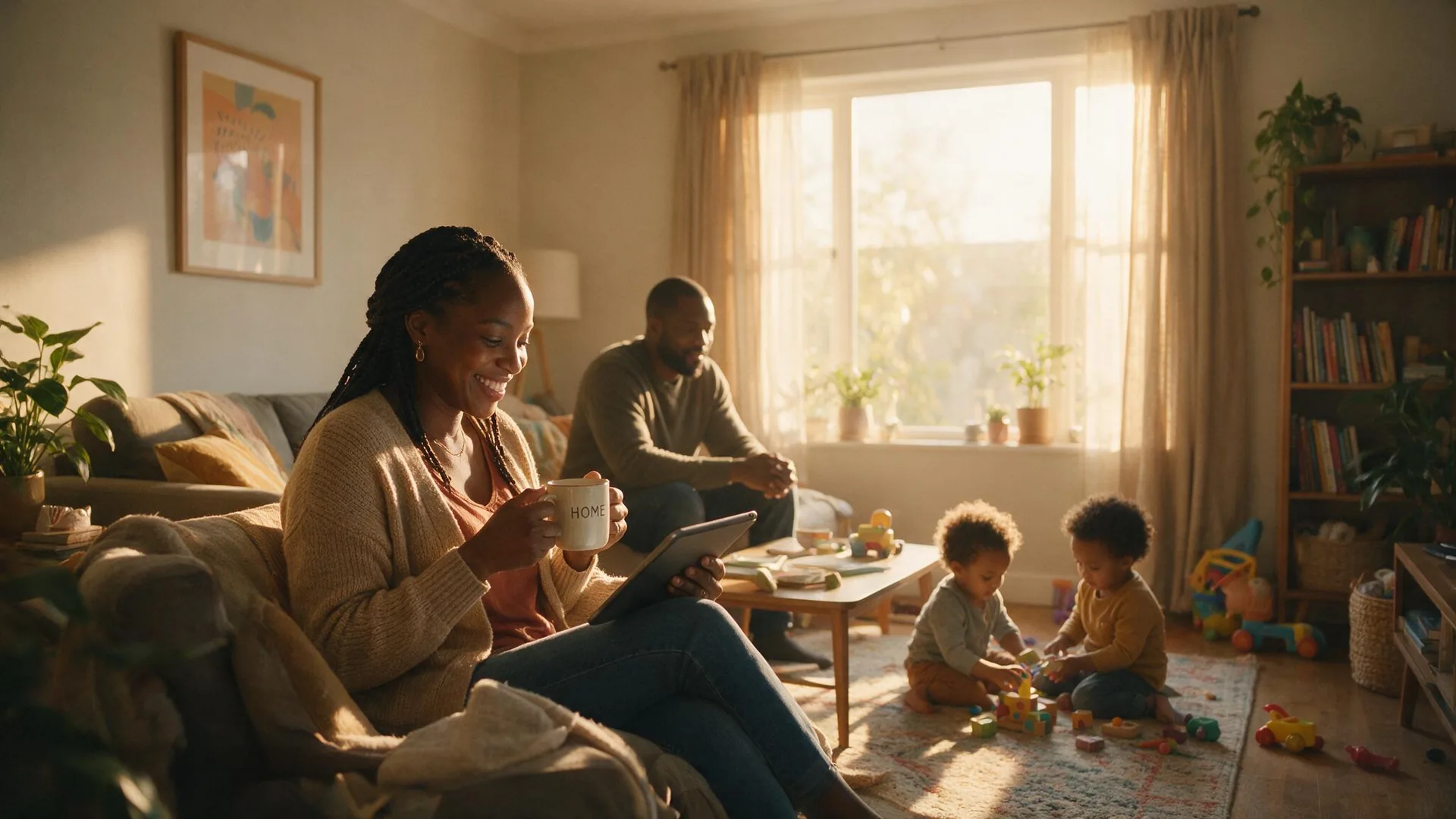 Famille profitant de son temps libre grâce à Maison'Net