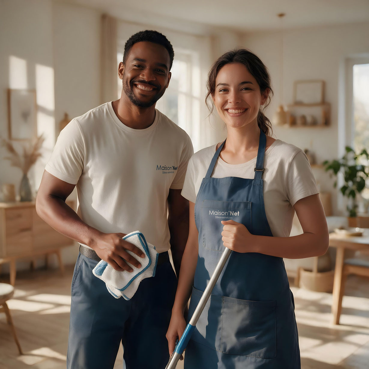 Équipe Maison'Net souriant(e), prêt(e) à intervenir chez vous